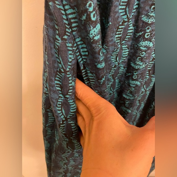 Faherty Gracie Linen Maxi Dress Blue Size Small - Picture 5 of 8